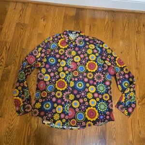 Jogal Mens  Shirt Sz XL Floral Dress Casual Shirt Button Down